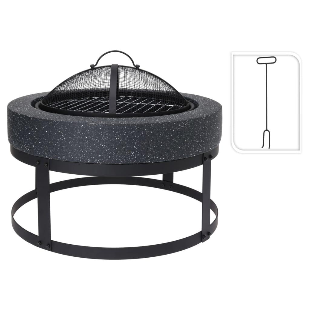 Progarden Bålfad Med Grill 5x50 5x37 Rundt Sort