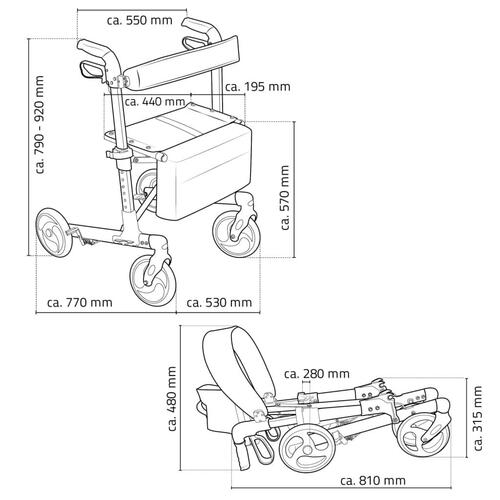 RIDDER rollator Ivo sort