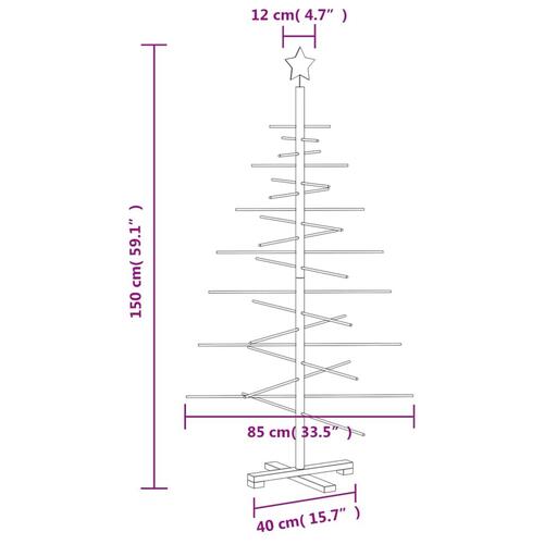 Dekorativt juletræ 150 cm massivt fyrretræ