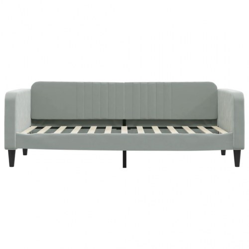 Daybed med madras 80x200 cm velour lysegrå