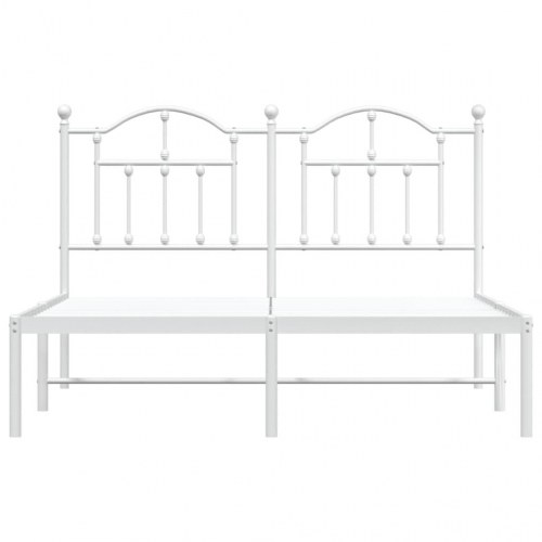 Sengeramme i metal med sengegavl 135 x 190 cm - hvid