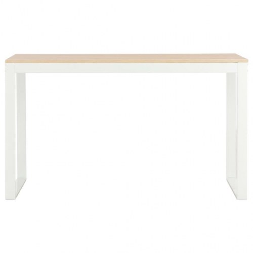 Computerbord 120x60x70 cm hvid og egetræsfarve