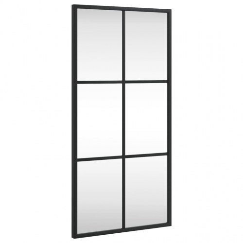 Vægspejl 30×60 cm - rektangulært med sort jernramme