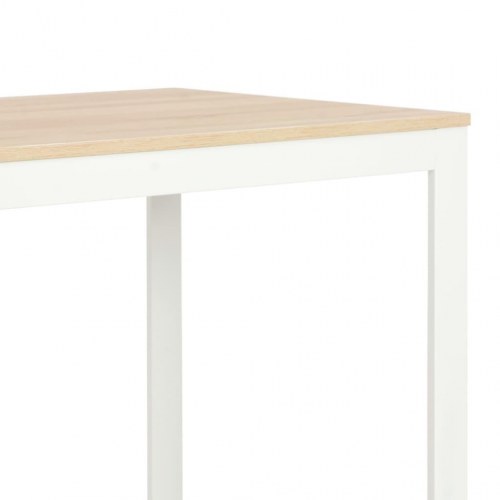 Computerbord 120x60x70 cm hvid og egetræsfarve