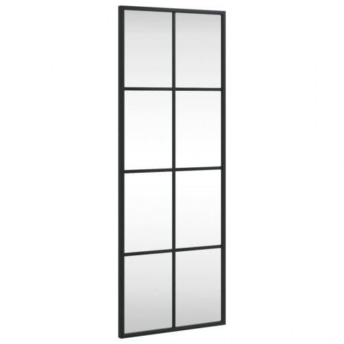 Rektangulært vægspejl 30×80 cm - sort jernramme