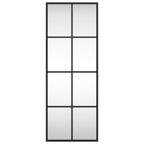 Rektangulært vægspejl 30×80 cm - sort jernramme
