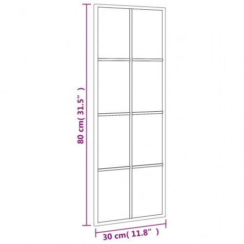 Rektangulært vægspejl 30×80 cm - sort jernramme