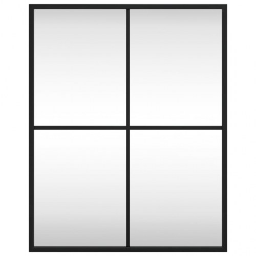 Vægspejl 40×50 cm - rektangulært med sort jernramme