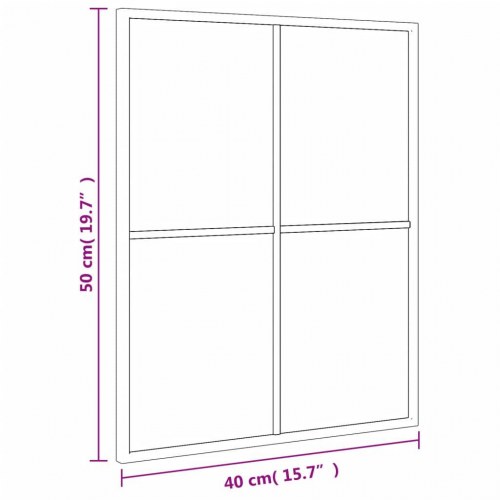 Vægspejl 40×50 cm - rektangulært med sort jernramme