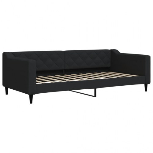 Daybed med udtræk 90 x 200 cm stof - sort