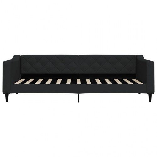 Daybed med udtræk 90 x 200 cm stof - sort