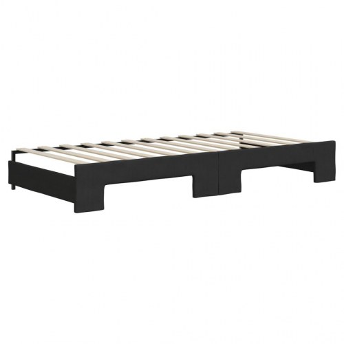 Daybed med udtræk 90 x 200 cm stof - sort