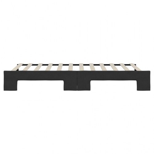 Daybed med udtræk 90 x 200 cm stof - sort