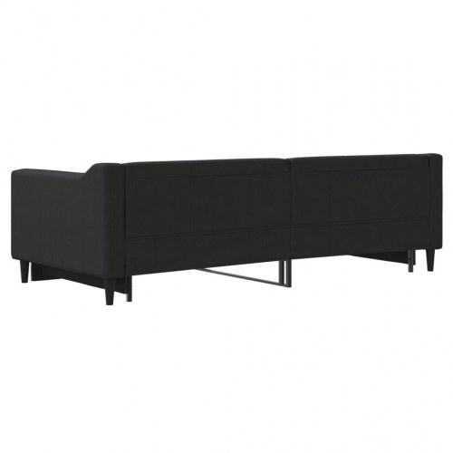 Daybed med udtræk 90 x 200 cm stof - sort