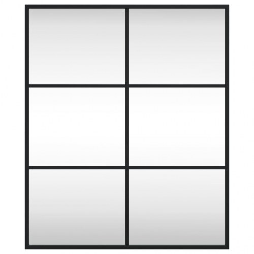 Vægspejl 50 × 60 cm - rektangulært med sort jernramme
