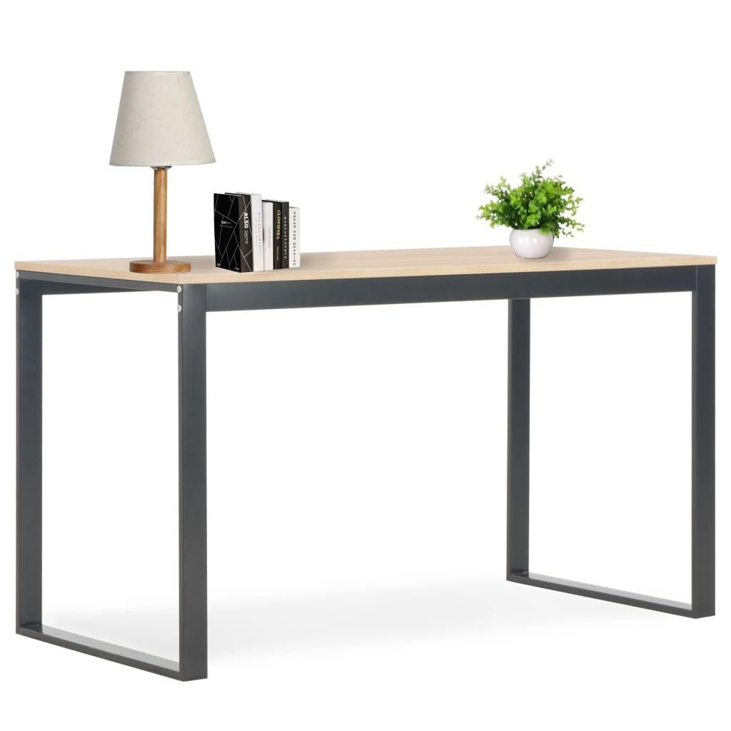 Computerbord 120x60x70 cm sort og egetræsfarve