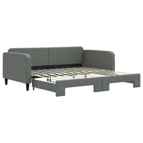 Daybed med udtræk 100×200 cm - stof, mørkegrå