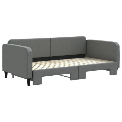 Daybed med udtræk 100×200 cm - stof, mørkegrå