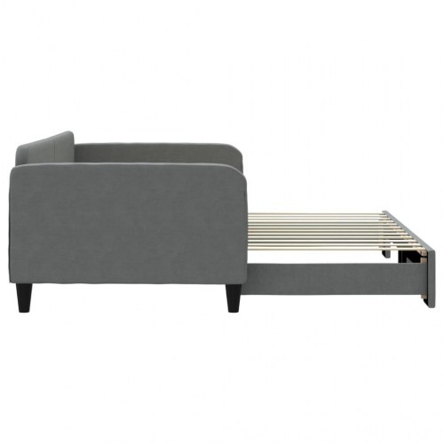 Daybed med udtræk 100×200 cm - stof, mørkegrå