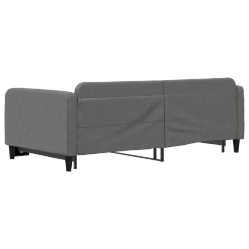 Daybed med udtræk 100×200 cm - stof, mørkegrå
