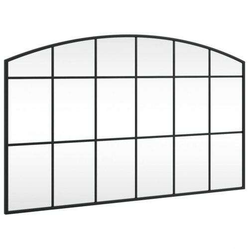Vægspejl 100x60 cm buet jern sort