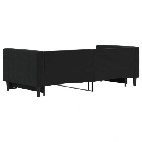 Daybed med udtræk 90 x 190 cm - sort velour