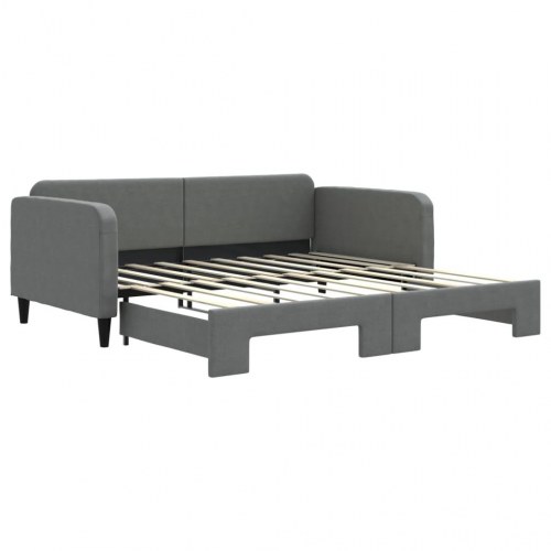 Daybed med udtræk 90×190 cm - stof, mørkegrå