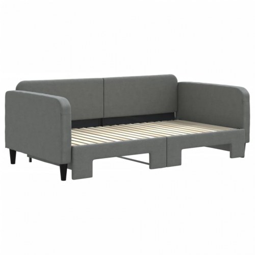 Daybed med udtræk 90×190 cm - stof, mørkegrå