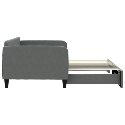 Daybed med udtræk 90×190 cm - stof, mørkegrå