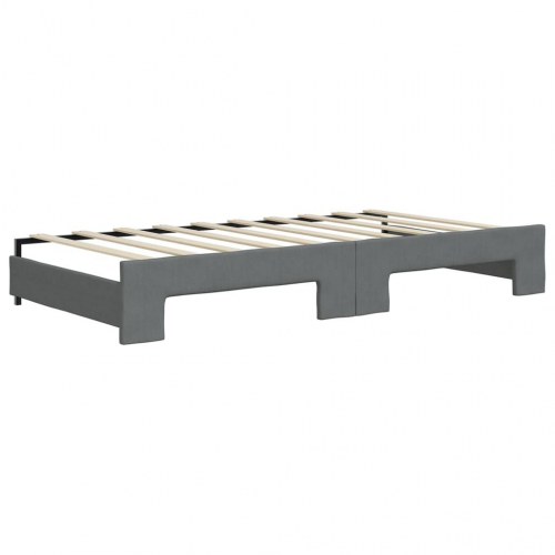 Daybed med udtræk 90×190 cm - stof, mørkegrå