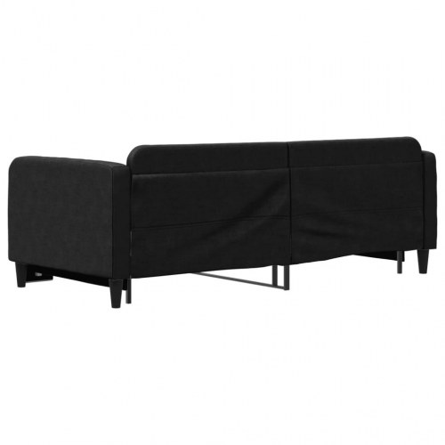 Daybed med udtræk 90x190 cm - stof, sort