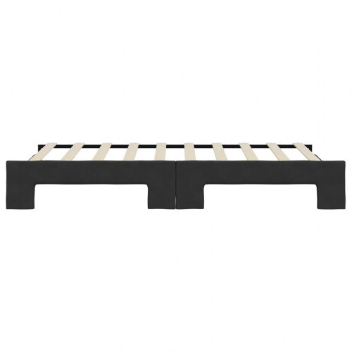 Daybed med udtræk 90x190 cm - stof, sort