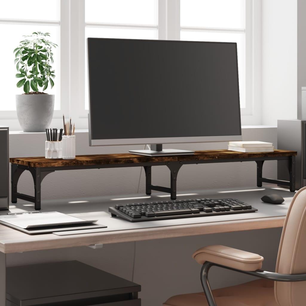 Skærmstander 105x23x15,5 cm konstrueret træ røget egetræsfarve billede