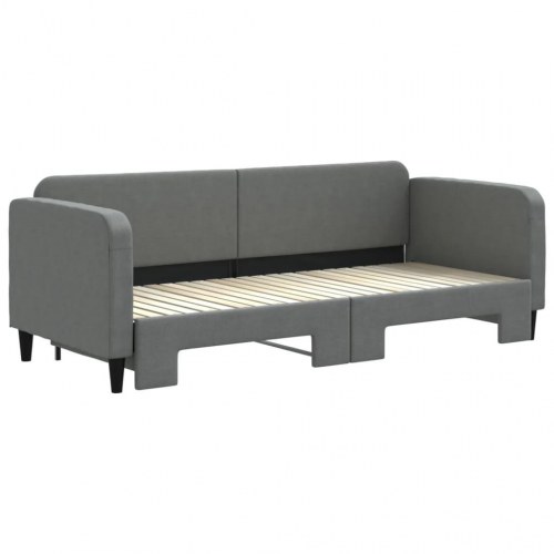Daybed med udtræk 80×200 cm i stof - mørkegrå