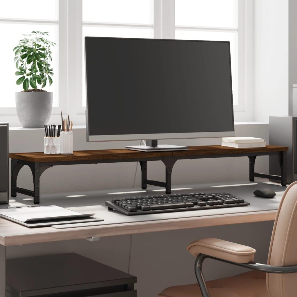 Skærmstander 105x23x15,5 cm konstrueret træ brun egetræsfarve billede