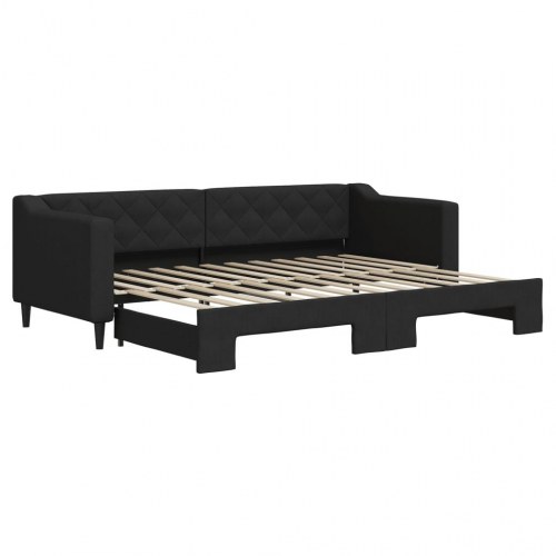 Daybed med udtræk 80 x 200 cm - sort