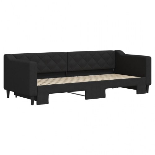 Daybed med udtræk 80 x 200 cm - sort