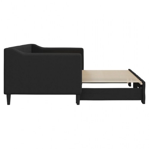 Daybed med udtræk 80 x 200 cm - sort