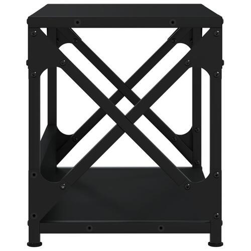Printerstativ 2 hylder 44x26x31,5 cm konstrueret træ sort