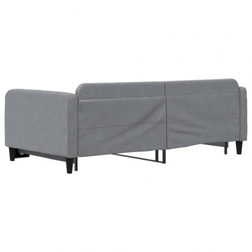 Daybed med udtræk 100×200 cm - stof, lysegrå