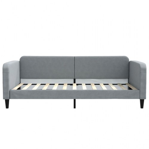 Daybed med udtræk 100×200 cm - stof, lysegrå
