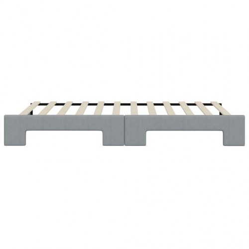Daybed med udtræk 100×200 cm - stof, lysegrå