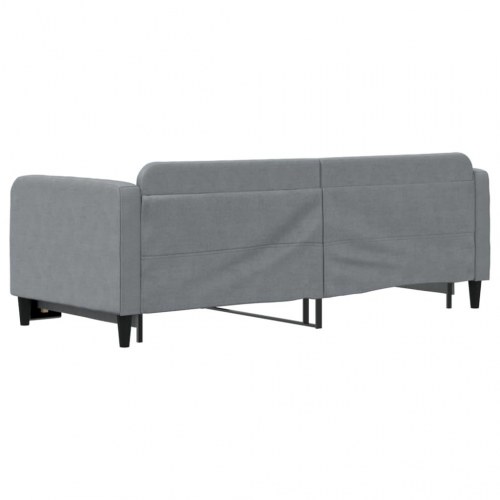 Daybed med udtræk 80×200 cm - stof, lysegrå