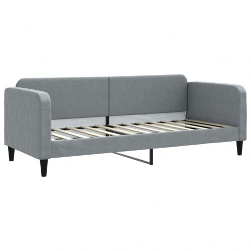 Daybed med udtræk 80×200 cm - stof, lysegrå