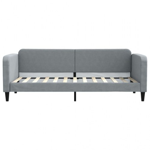 Daybed med udtræk 80×200 cm - stof, lysegrå