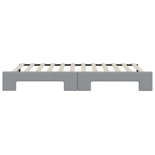 Daybed med udtræk 80×200 cm - stof, lysegrå