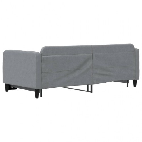 Daybed med udtræk 90×200 cm - stof, lysegrå