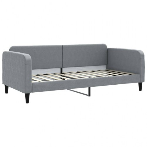 Daybed med udtræk 90×200 cm - stof, lysegrå