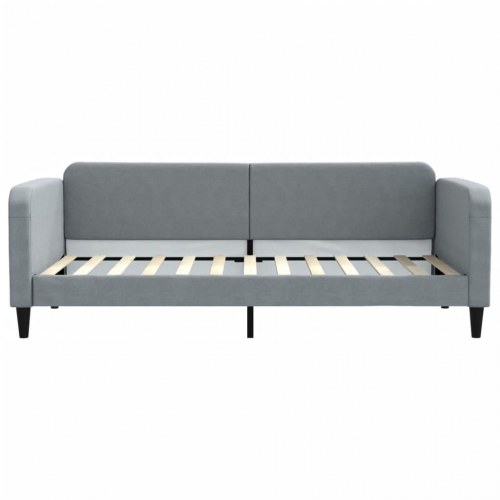Daybed med udtræk 90×200 cm - stof, lysegrå