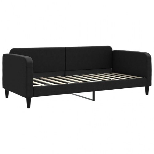 Daybed med udtræk 90x200 cm - stof, sort